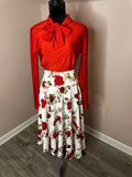 Red floral set